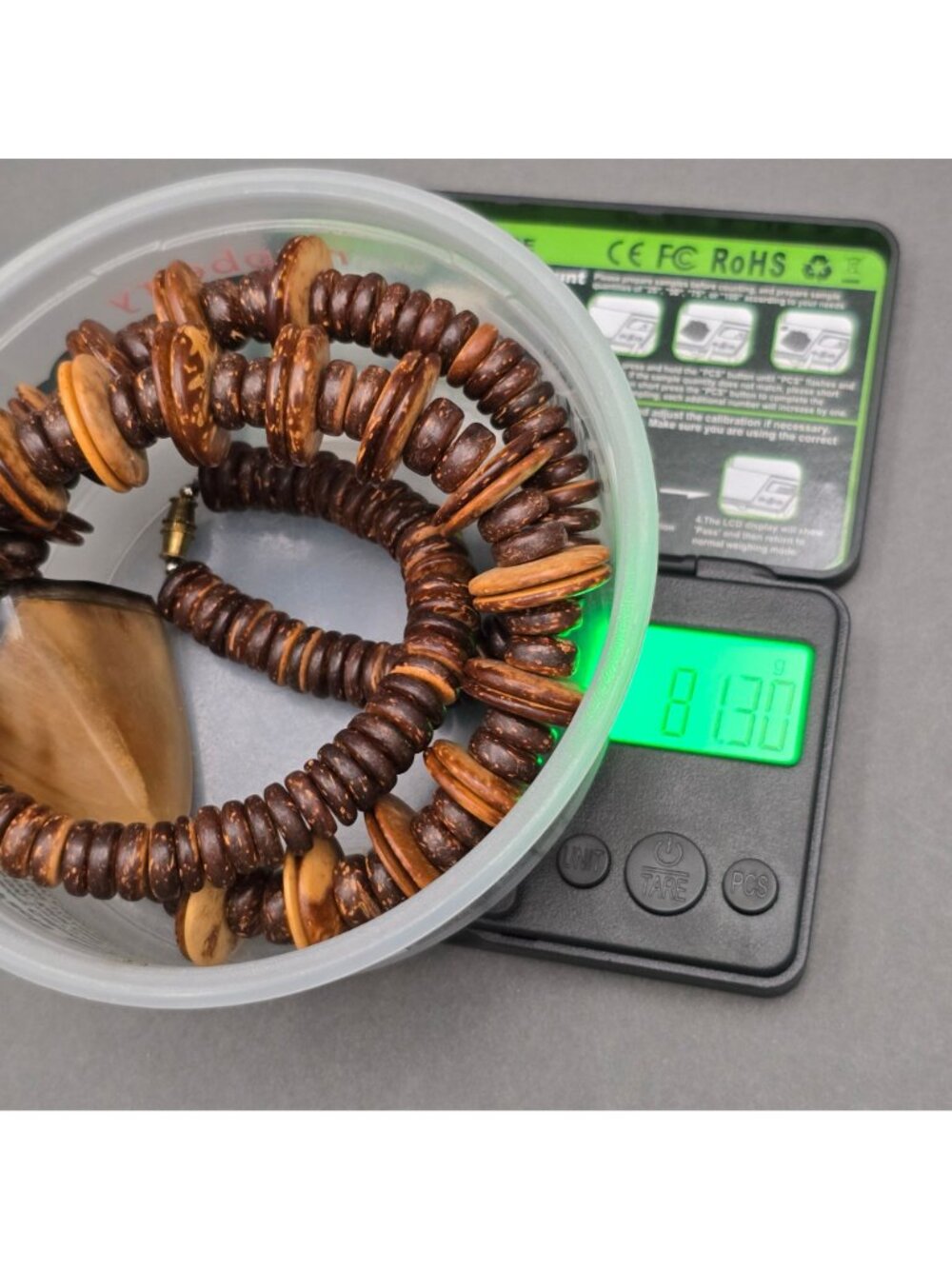 Vintage Horn Coconut Wood Statement Necklace 22" Brutalist Tribal Chunky Boho - Picture 13 of 14
